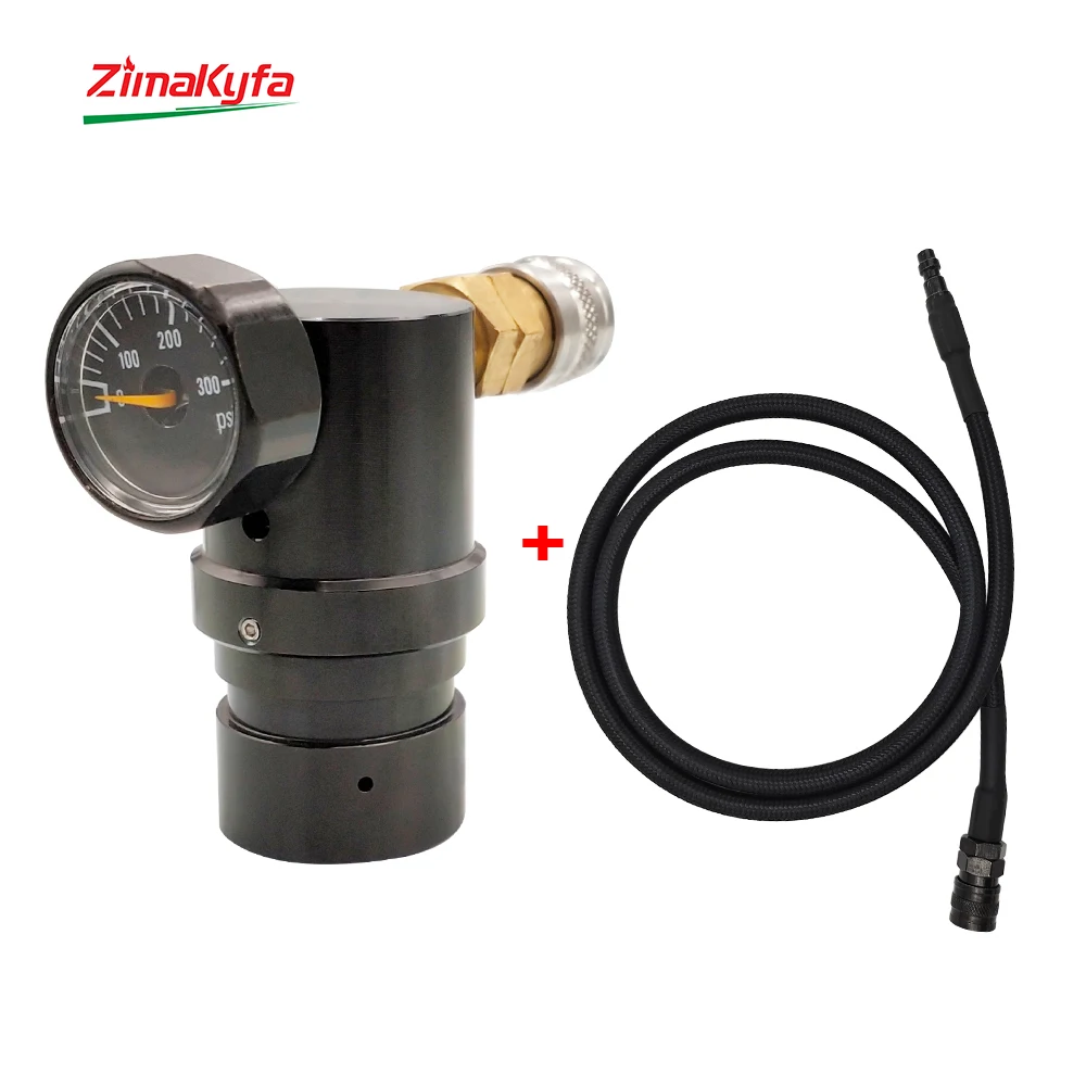 Regulador de ar Hpa com Acoplador Fêmea Micro mr Gen2 w Eua 300psi Mangueira de Bobina Remota Manômetro Pressão de Saída 40 Psi200psi