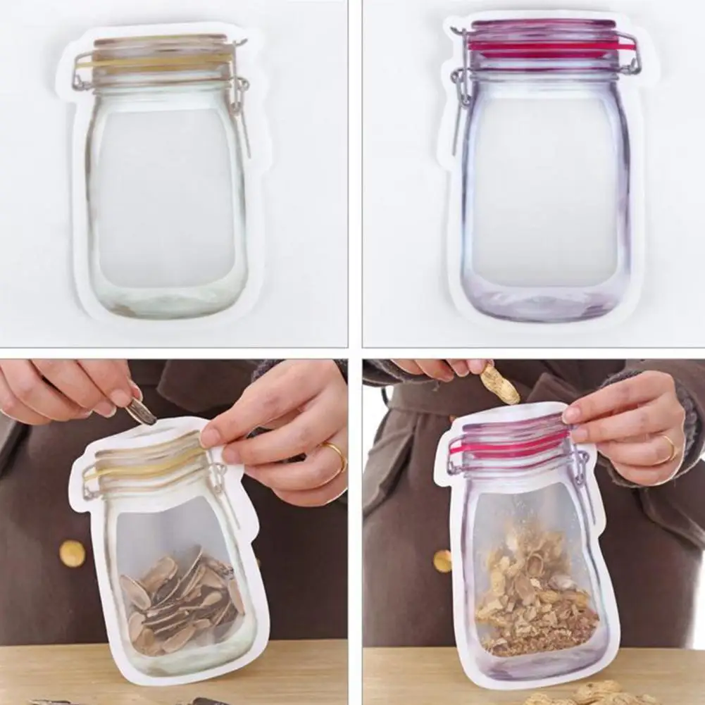 Barattolo per alimenti trasparente per alimenti conservazione multiuso noci snack biscotti borsa impermeabile multiuso snack biscotti borsa per la casa