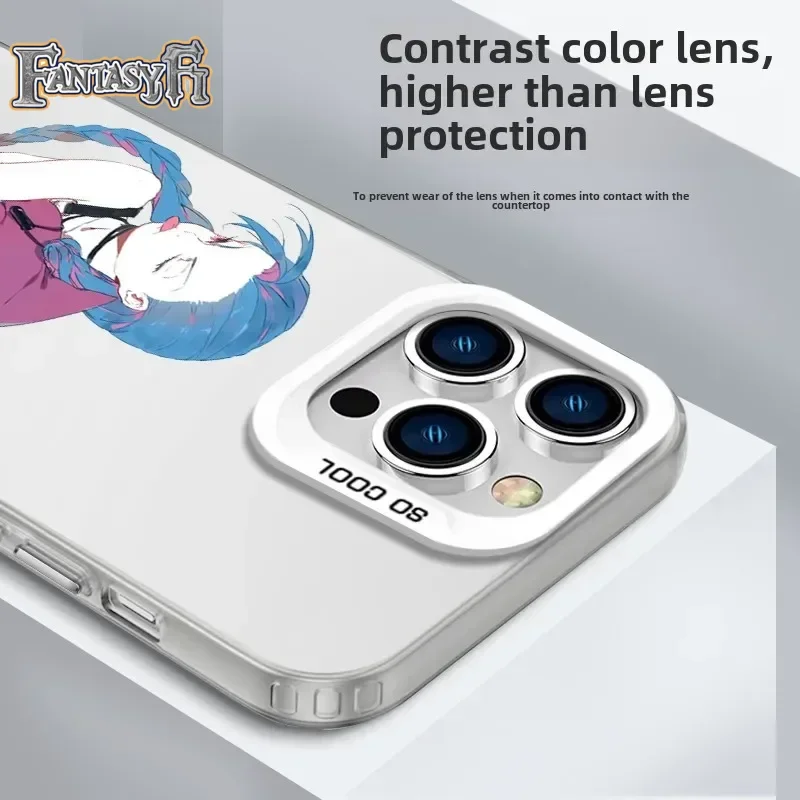 New In Stock Anime  Arcane: League Of Legends Jinx Phone Case Suitable For Iphone 16 Pro Iphone 15 Personalized Graffiti