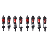 DELAM-8Pcs Metal Front And Rear Shock Absorber For Wltoys 144001 144010 124007 124016 124017 124019 RC Car Upgrade Parts,Red