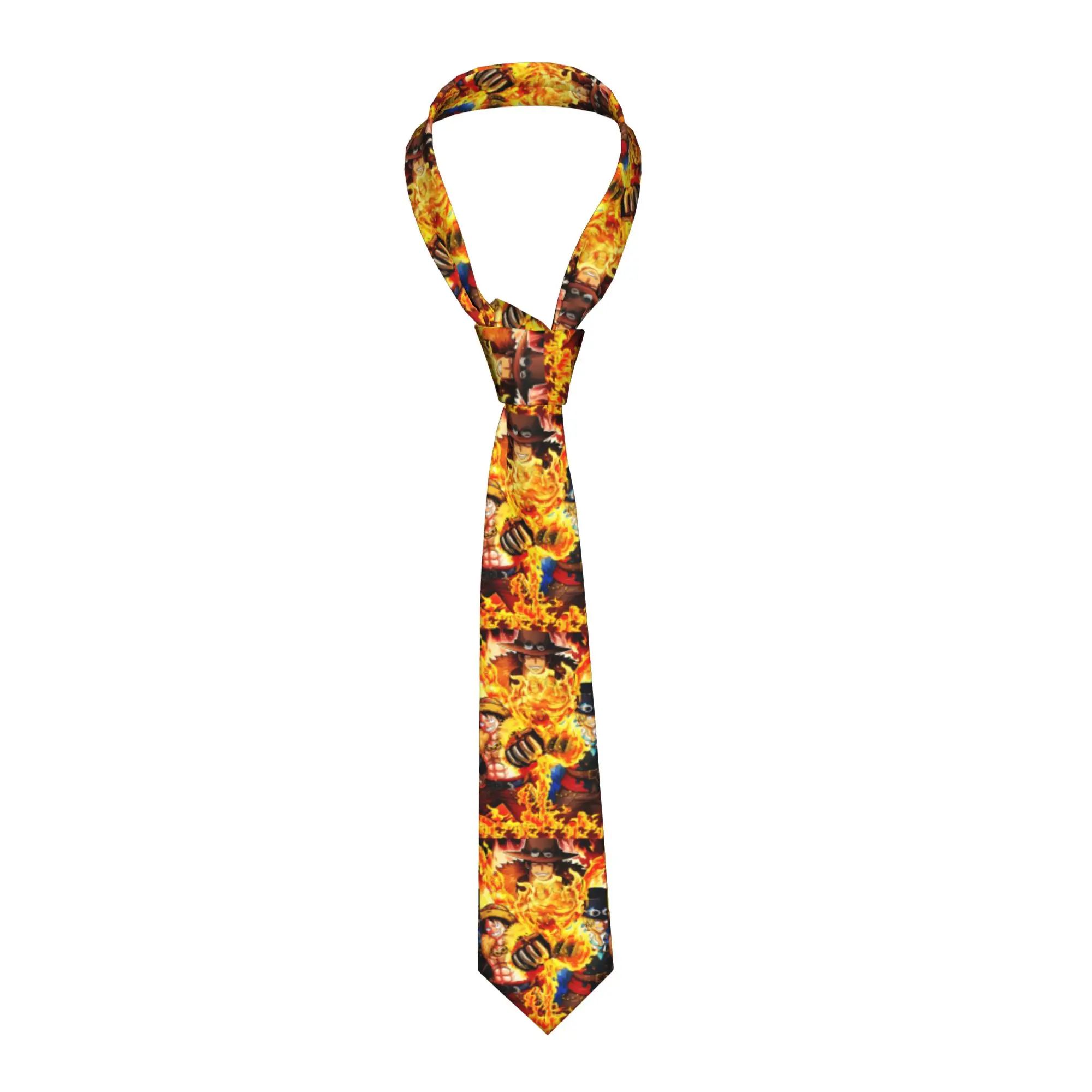 

Necktie Ones Ace Luffy Sabo Piece Anime Men Slim 8 cm Neck Ties for Mens Shirt Accessories Cravat Wedding Accessories Office
