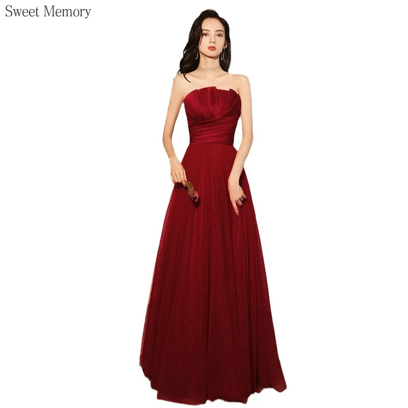 

A8138 Satin Dress Fashion Girls Women Evening Dresses Sweet Memory Formal Dress Women Elegant Prom Gown For New Year Gift Robe