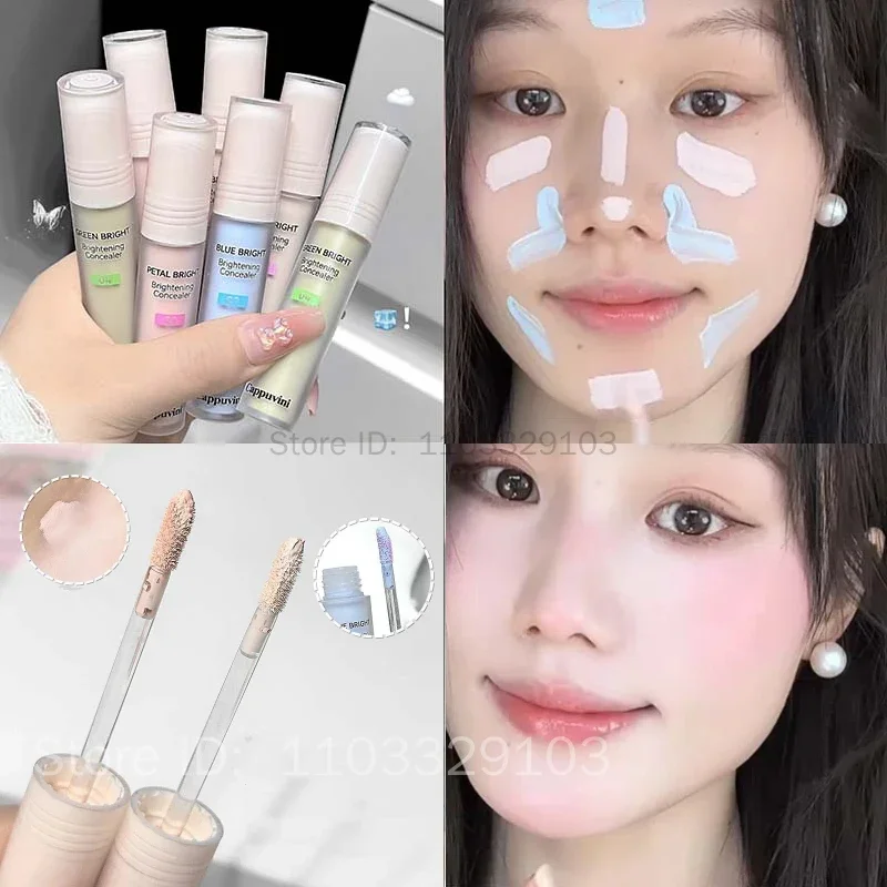 Brightening Highgloss Liquid Foundation Concealer Stick Lasting Moisturizing Face Contour Full Coverage Modify Skin Tone Makeup