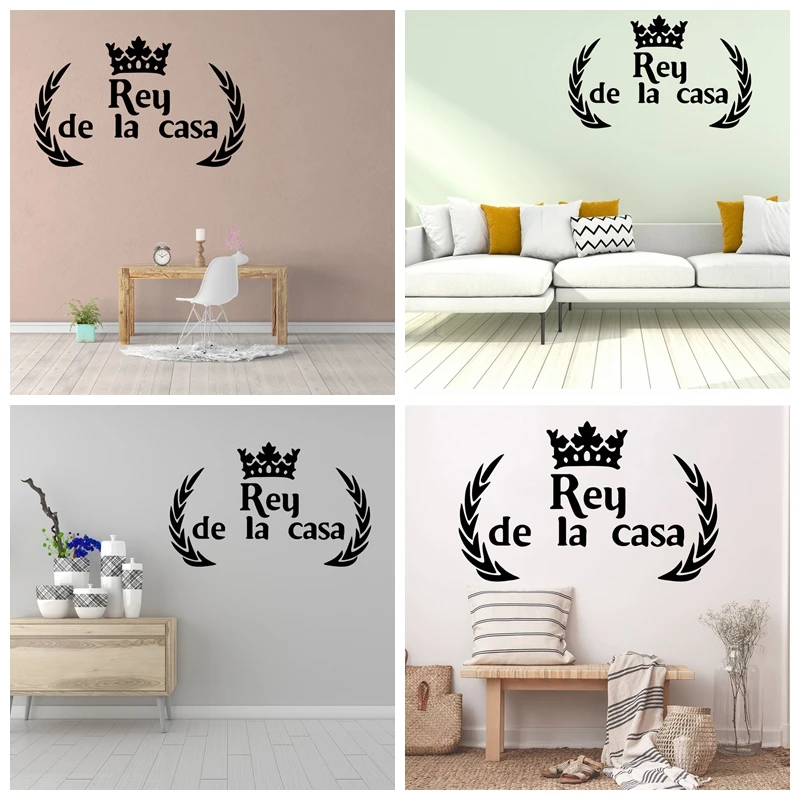 

1 pc cool Spanish pattern with crown Wall Sticker Pvc vinyl Modern Fashion Wallsticker Decor Living Room Bedroom Removable