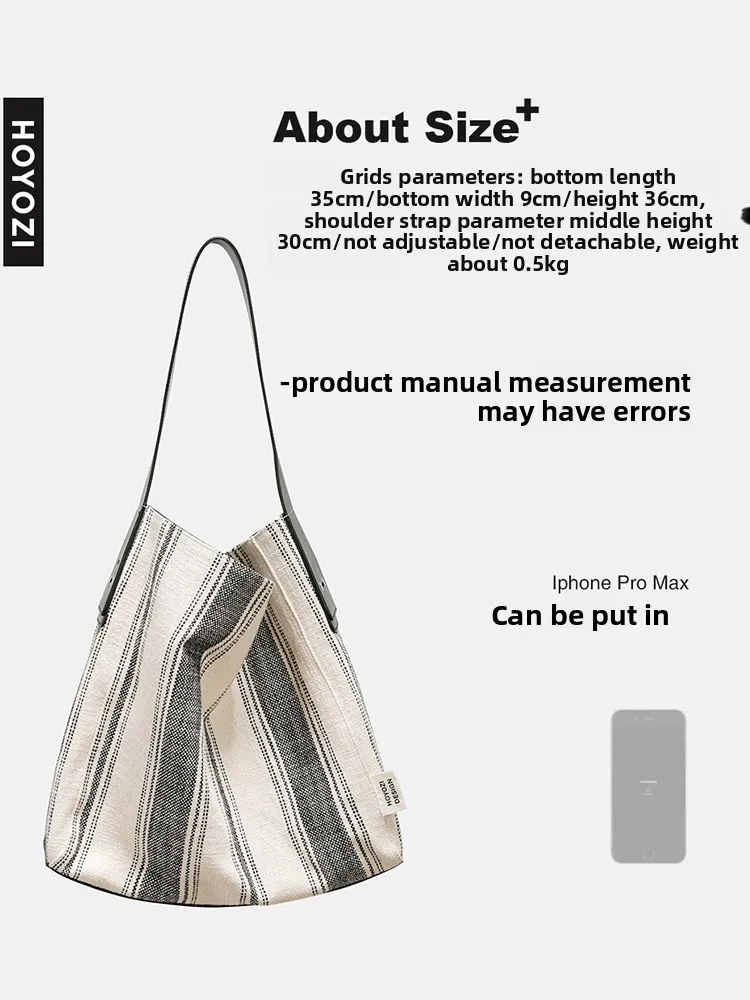 Splicing linen canvas tote bag women