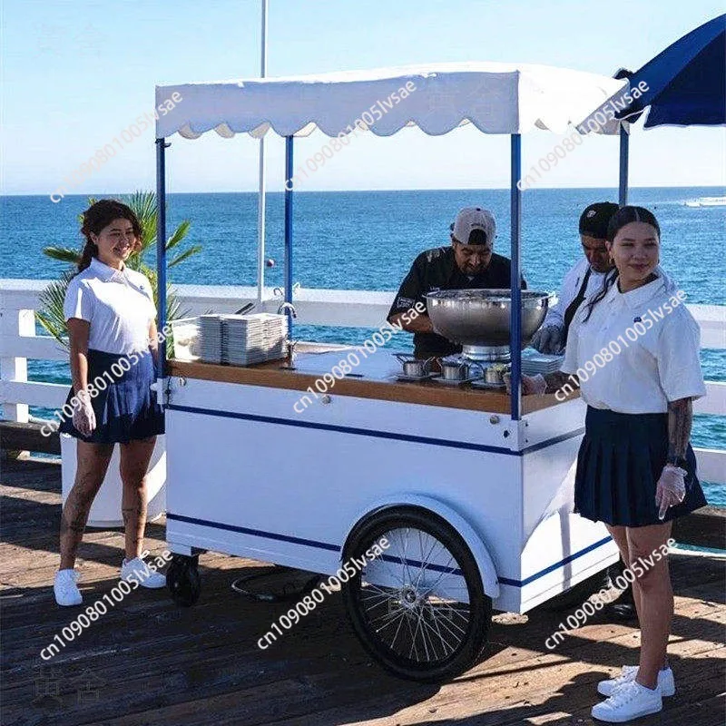 Coffee Commercial Stall Push Cart Milk Tea Food Cart Outdoor Mobile Snack Night Market Mall Mobile Sales Cart