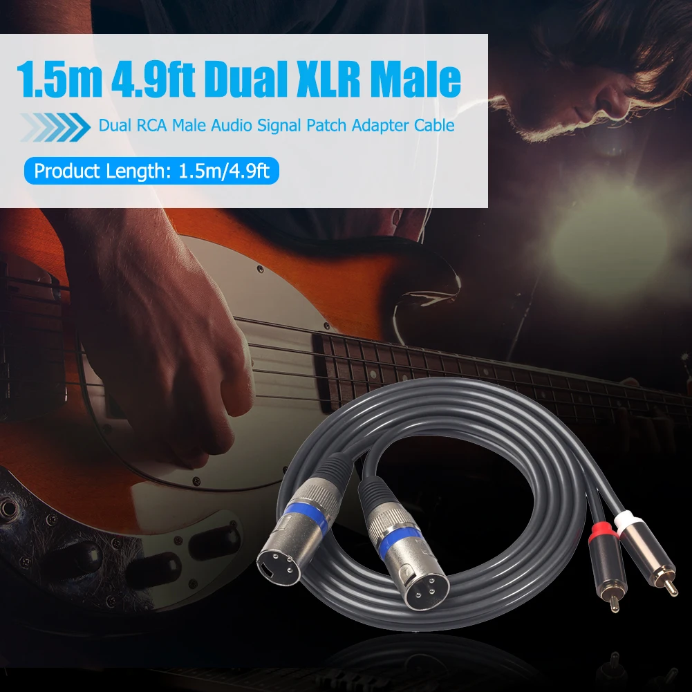 Dual RCA auf Dual XLR 3Pin Stecker Audio Adapter Kabel Metall vergoldet Audio Kabel