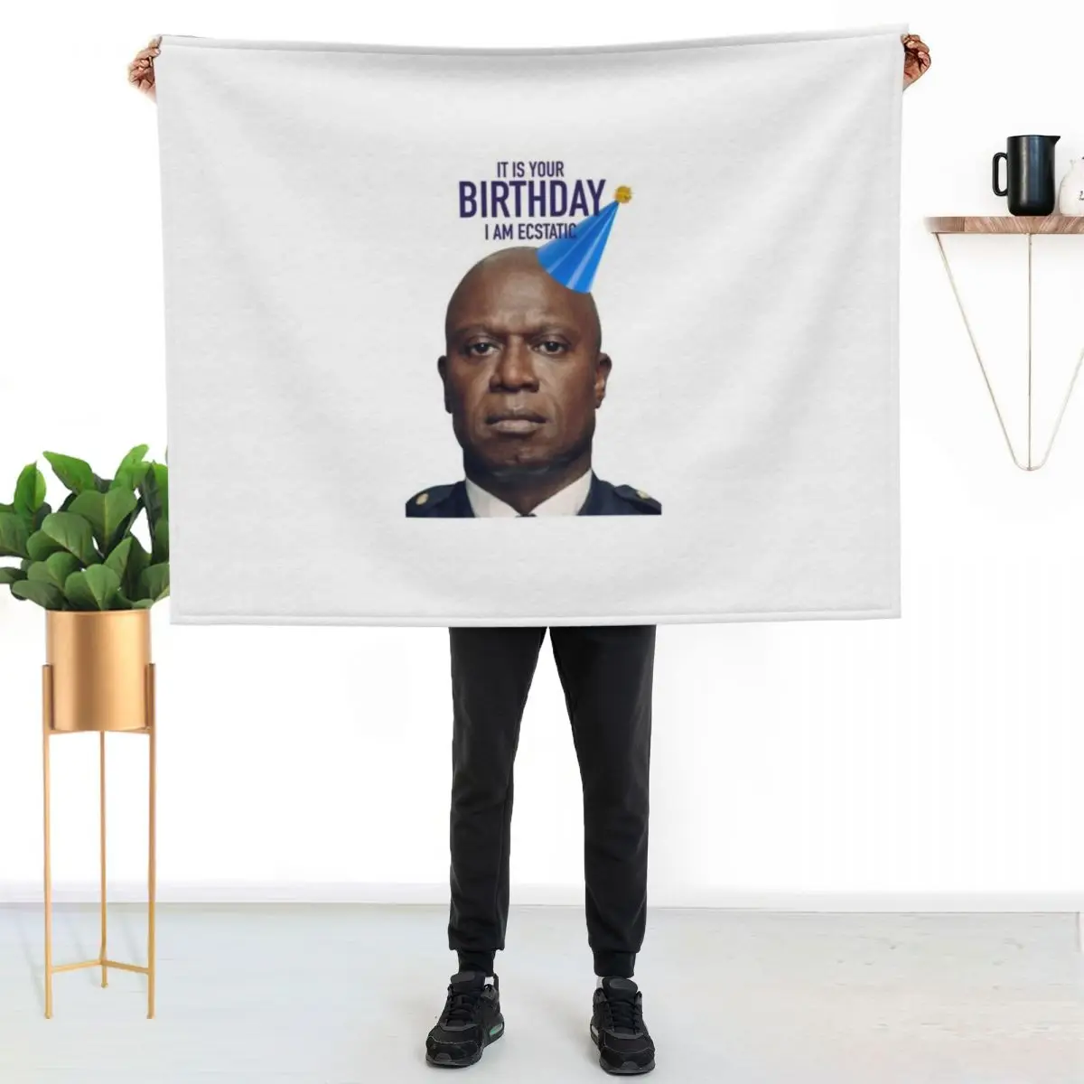 Captain Holt happy birthday Throw Blanket blankets and throws Cute Plaid Extra Large Throw for babies Nap Designers Blankets