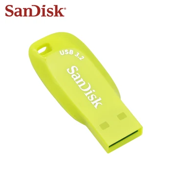 SanDisk USB Flash Drive CZ410 128GB 64GB 32GB USB 3.2 Hasta 100Mb/s Original Pen Drive Memoria Flash U Disco para computadora Amarillo