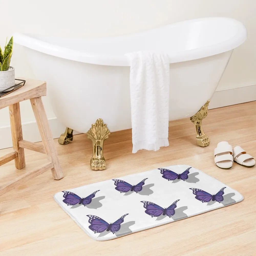 

Monarch Purple butterfly Bath Mat Bathtub Anti Slip Bathroom Deco Mat