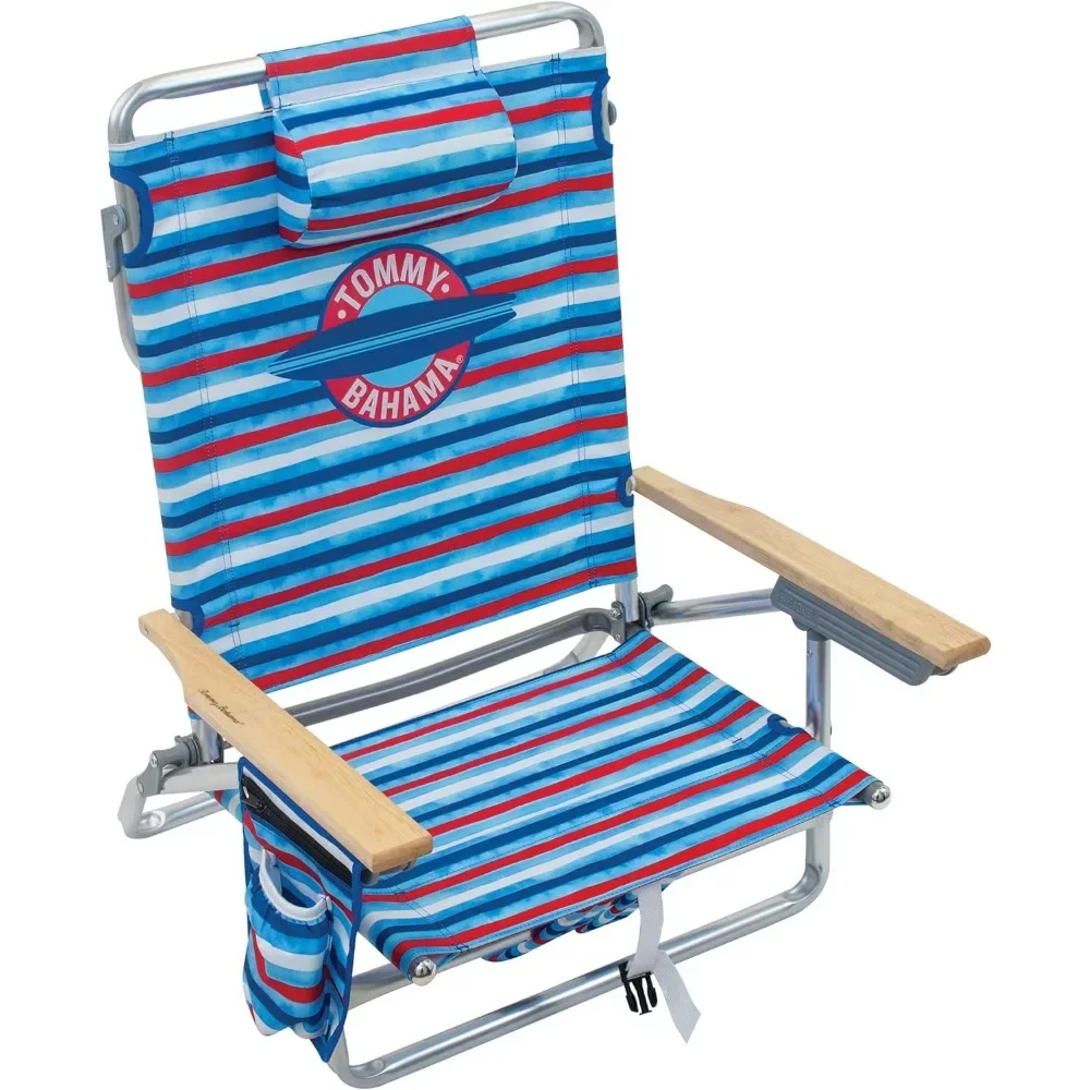 

Aluminum Chair Beach Red 5-Position Classic Lay Flat Folding Backpack Beach Chair White and Blue Stripe Camping Table Foldable