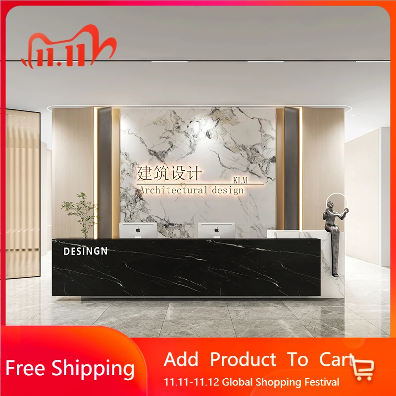 

Replica Luxury Reception Desks Display Checkout Counter Reception Desks Beauty Salon European Desk Accoglienza Trendy Furniture