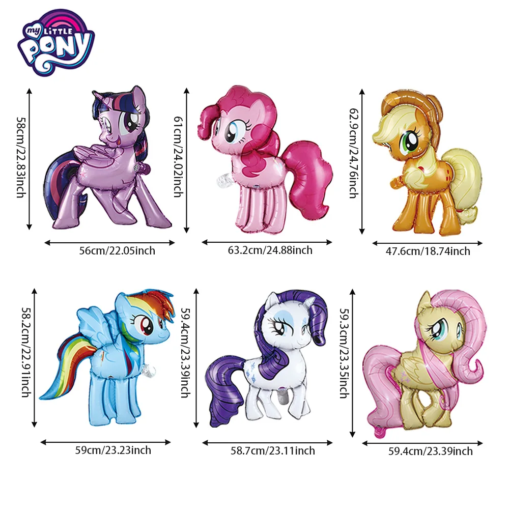 My Little Pony 6-teiliges Folienballon-Set Cartoon-Ballons Twilight Sparkle Pinkie Pie Partydekoration Geburtstagsfeier-Zubehör – Detail 6