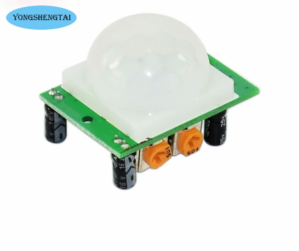 Módulo Detector de movimiento para arduino, piroeléctrico Sensor infrarrojo, ajuste de HC-SR501, SR501, 5 piezas