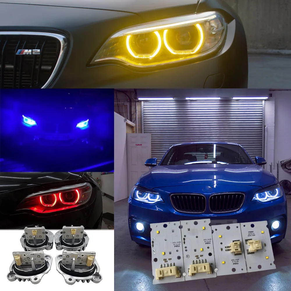 

Xenon Headlight 2' F22 F87 M2 F23 CSL Yellow DRL Blue Red Angel Eyes 63117388923 7388924 LED Chips Modules For MS BMW Motorsport