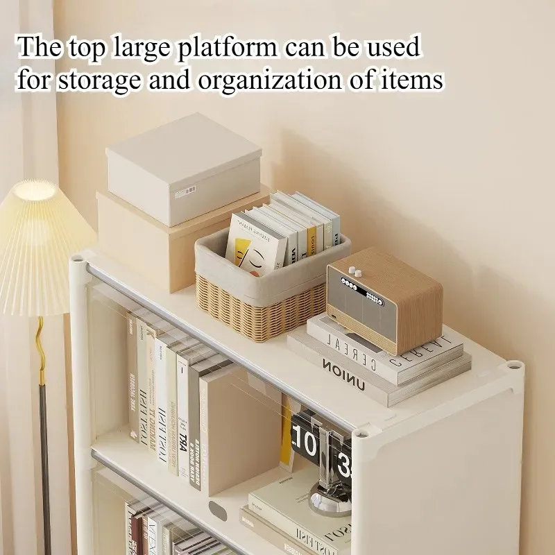 Bücherregal Transparentes, Staubdichtes, Einfaches Bücherregal, Frei Kombinierbarer Bodenregal-Schrank, Platzsparend, Mietregal – Detail 4