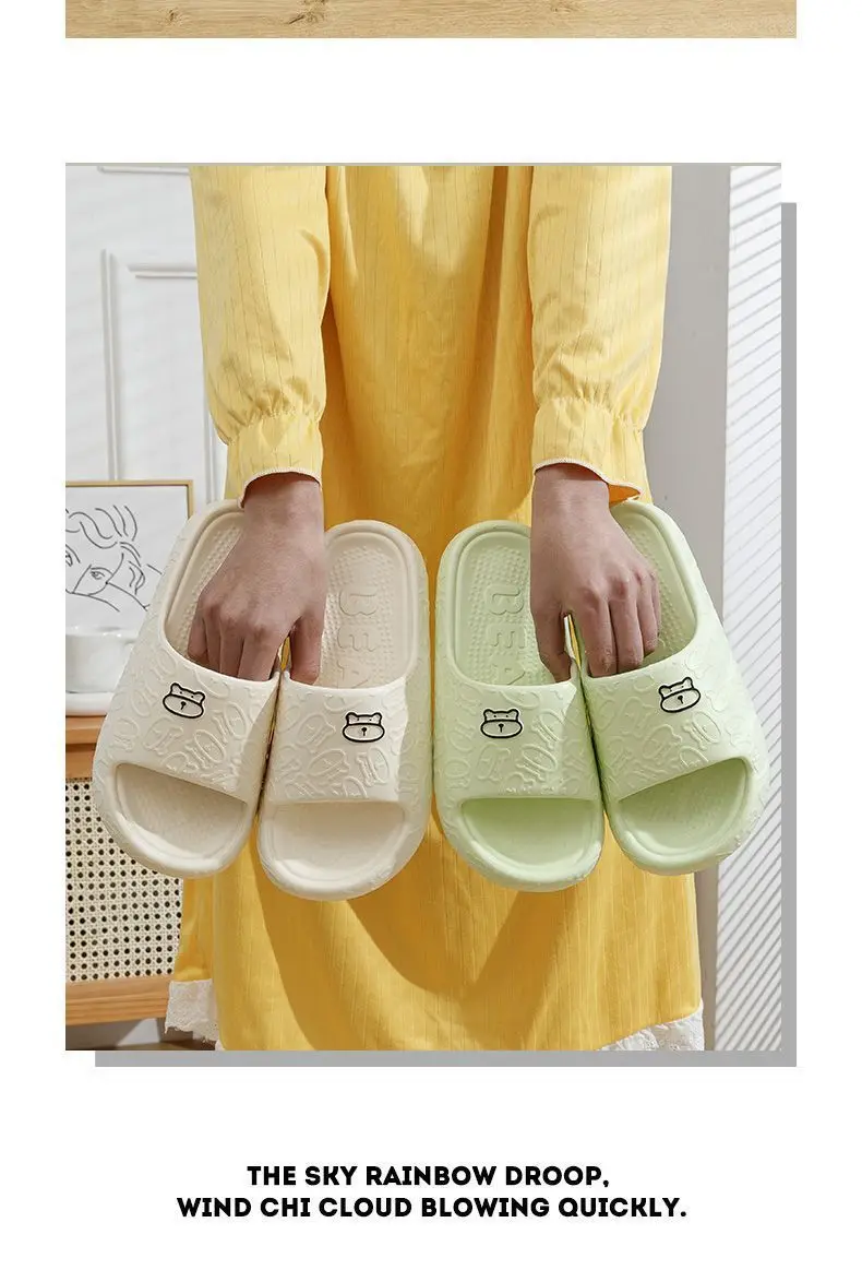 شباشب ذات ملمس ناعم للأزواج المنزليين، شباشب رائعة على شكل دب الحمام، ملابس رجالية في الخارج، شباشب صيفية للنساء