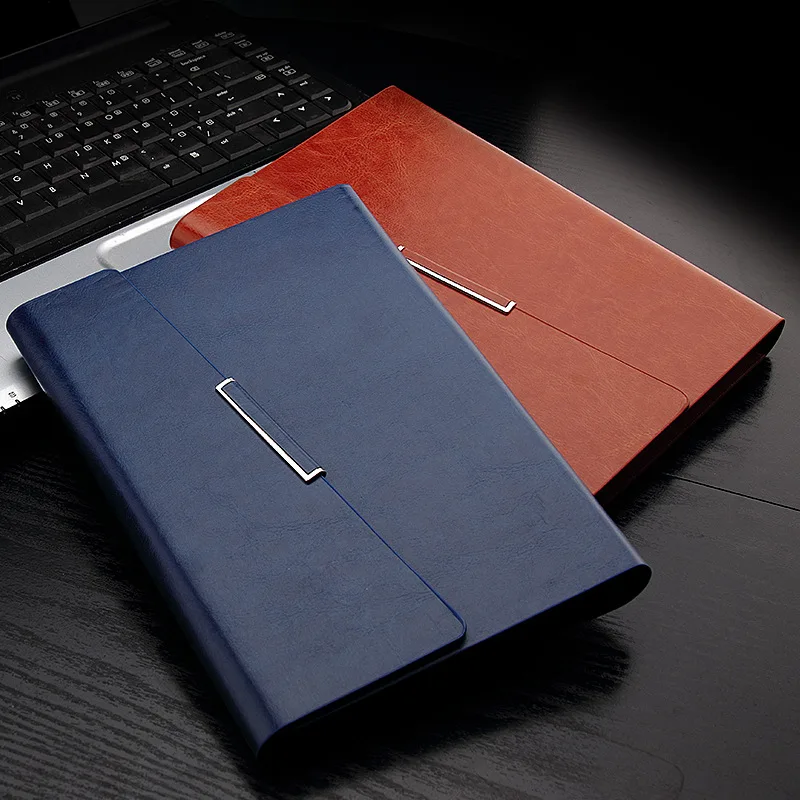 Retro Metal Loose-leaf Notebook Leather Waterproof Notepad Business Office Meeting Record Book Learning Stationery