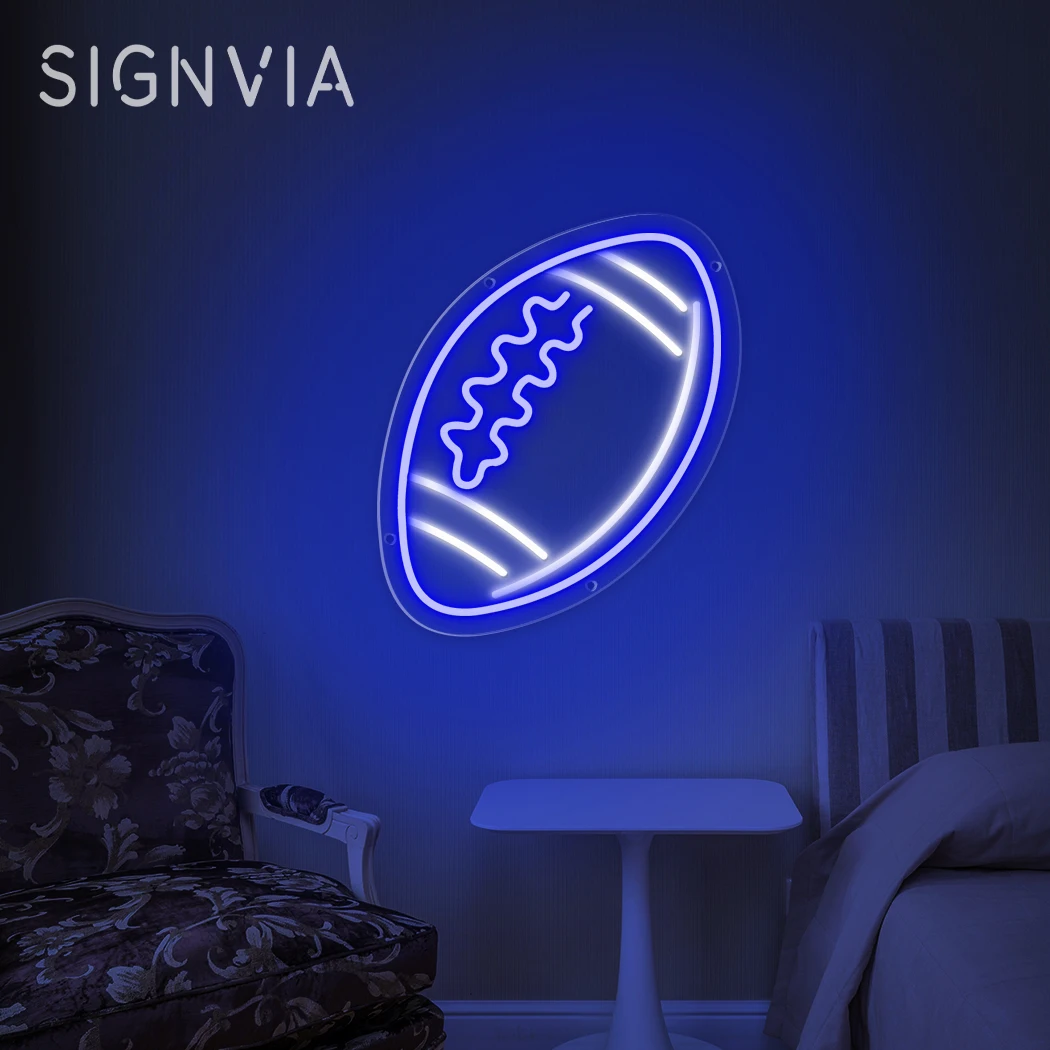 Football Neon Sign LED Light USB Powered for Sports Fans Game Day Parties Halloween Christmas Thanksgiving Decoration Neon Light