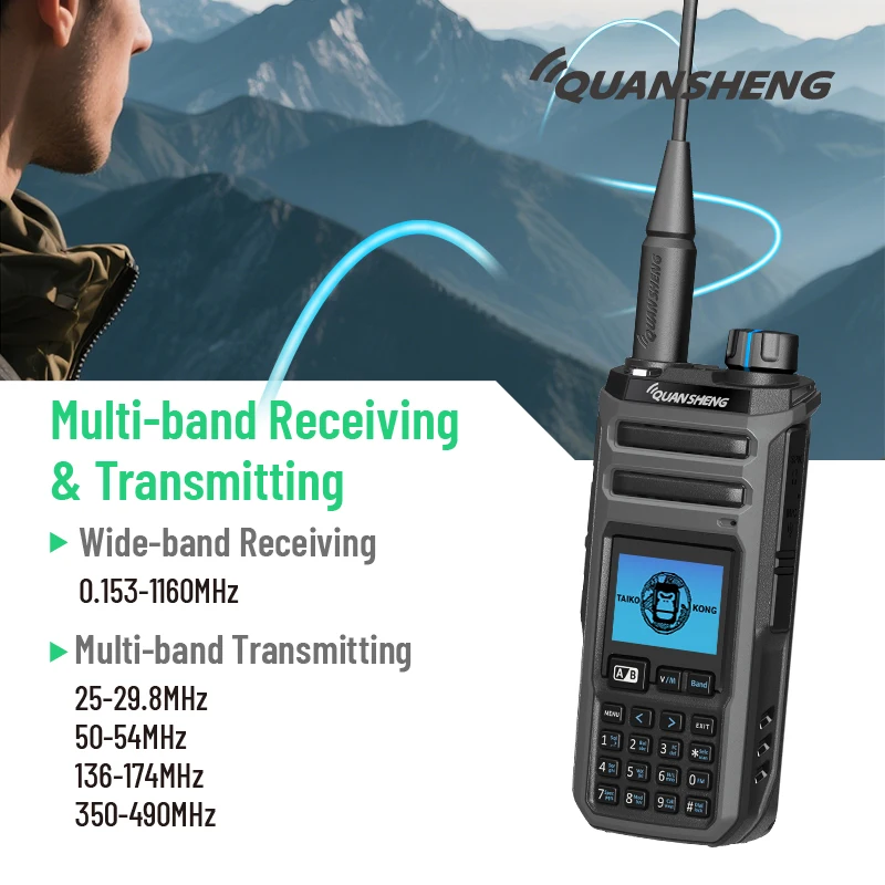 Quansheng TK11(5) ثنائي النطاق NOAA الطقس 999 قنوات 10 واط أجهزة اتصال لاسلكية طويلة المدى راديو محمول مع بطارية 2500 مللي أمبير وشاحن #3
