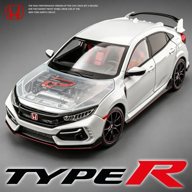 

Official Licensed 1/18 Honda Civic Type R 2020 Edition Alloy Car Model Metal Diecast Toy Vehicle Collection Miniature Voiture