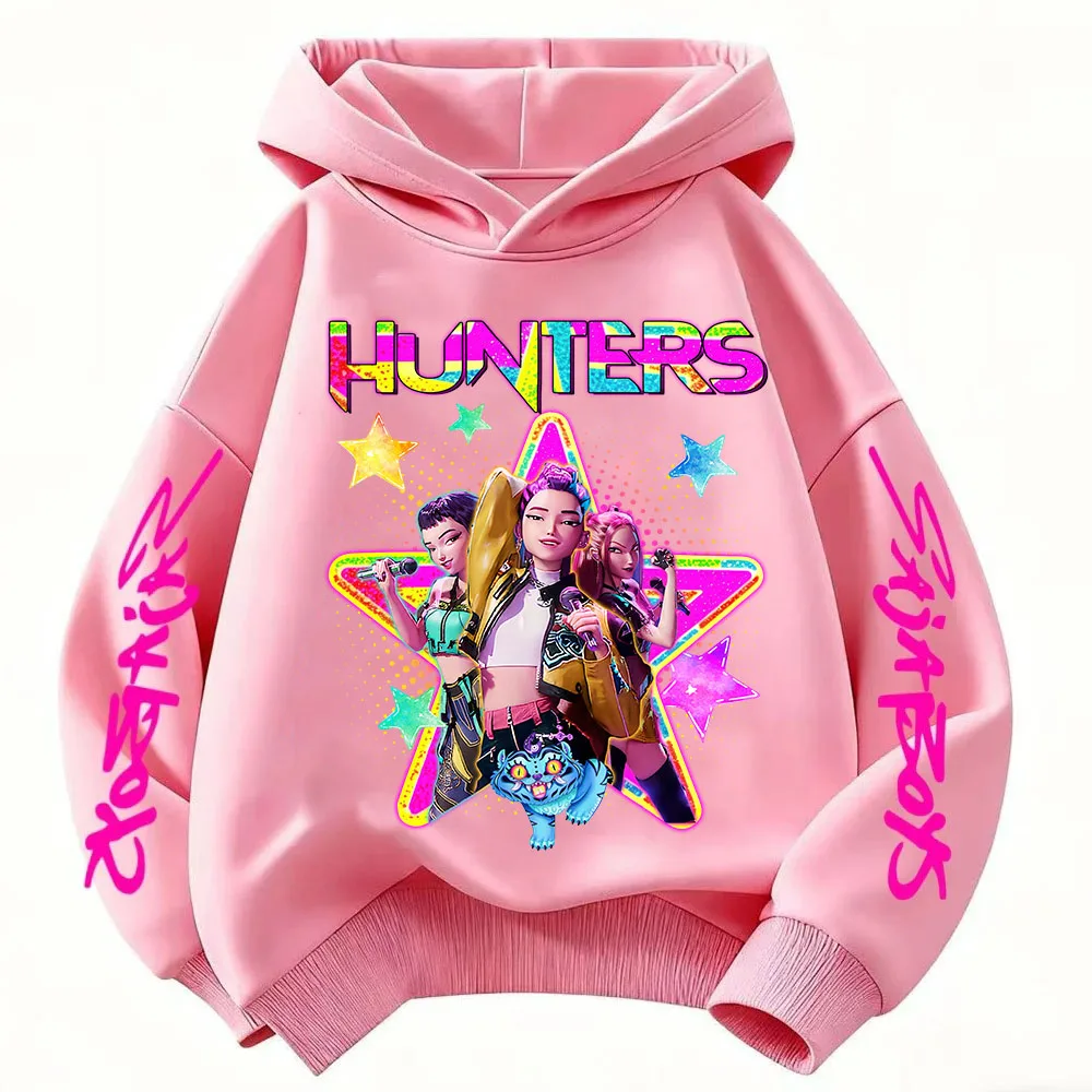 Drei-Mädchen-Grafik-Hoodies Kinder Mode Lila Pullover Sweatshirt für Mädchen – Detail 2