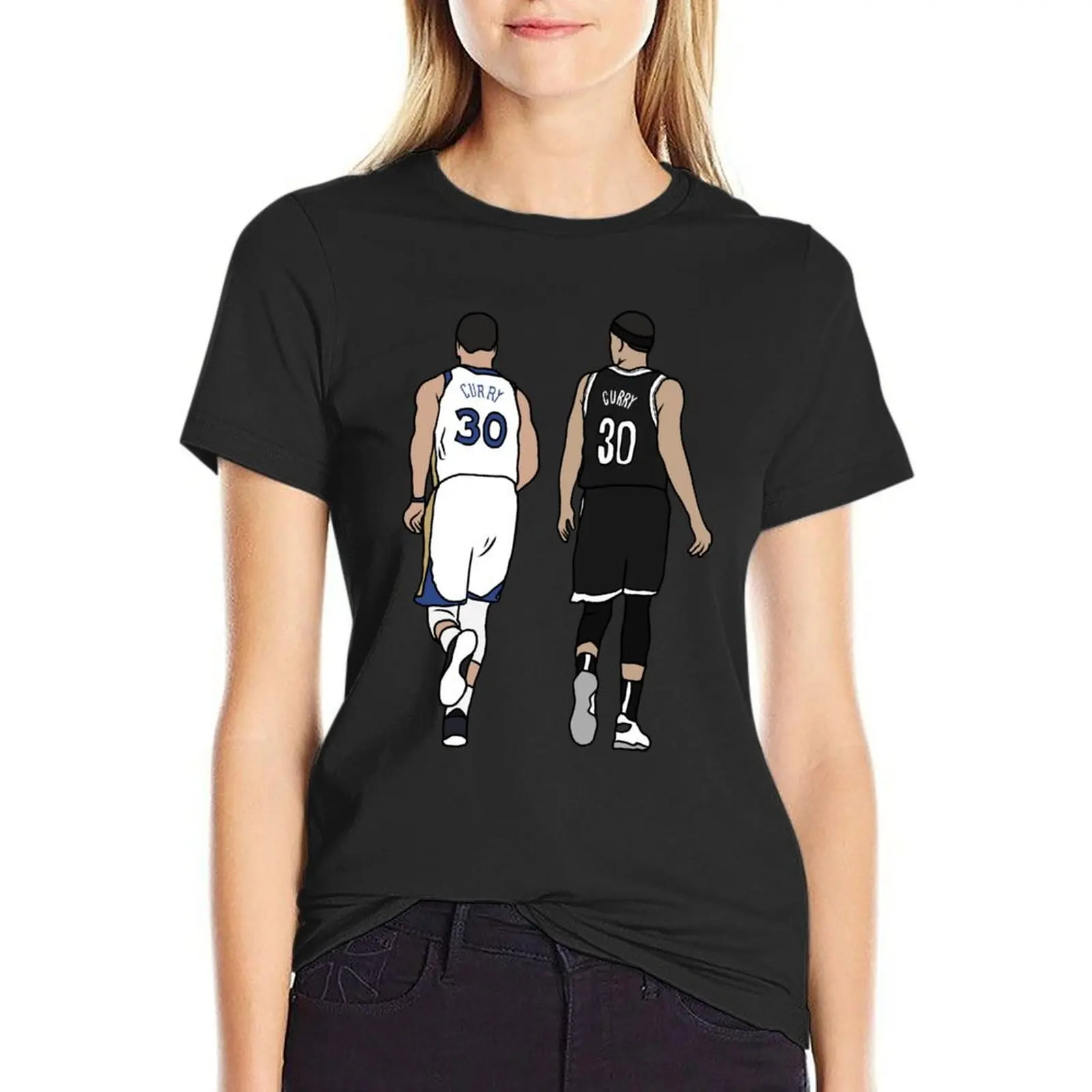 Steph And Seth Curry T-Shirt Female clothing funny tees Blouse western t shirts for Women