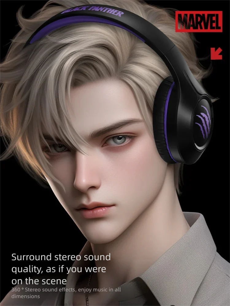 Marvel NEW Over-Ear Bluetooth Headphones HiFi Stereo Foldable Lightweight Deep Bass for Home Office Cellphone PC