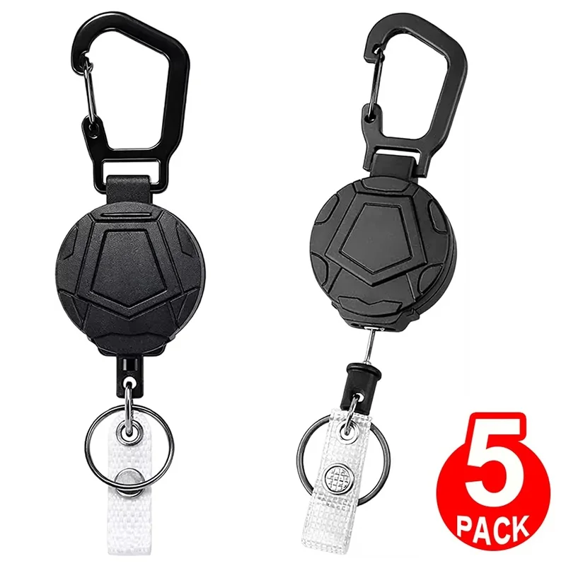 Retractable Keychain Universal Anti Theft Design Outdoor Camping Rope Keyring Portable Key Chain Ring For Keys ID Badge Holder