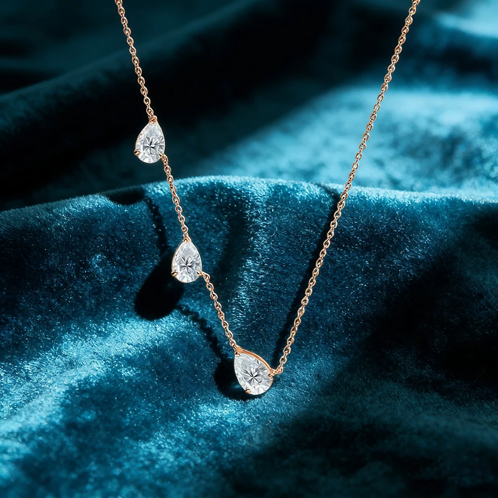 

Колье MUXIFC с тремя муассанитами грушевидной огранки для женщин, подвеска-капля с выращенным в лаборатории бриллиантом, сертифицировано GRA, серебро 925 пробы, ювелирное украшение, подарок