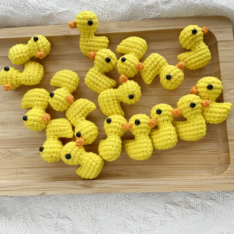 Crochet Pendant Yellow Duck High Quality Cotton Thread Hand DIY Decorative Gifts Clothing Decoration Mini Duck