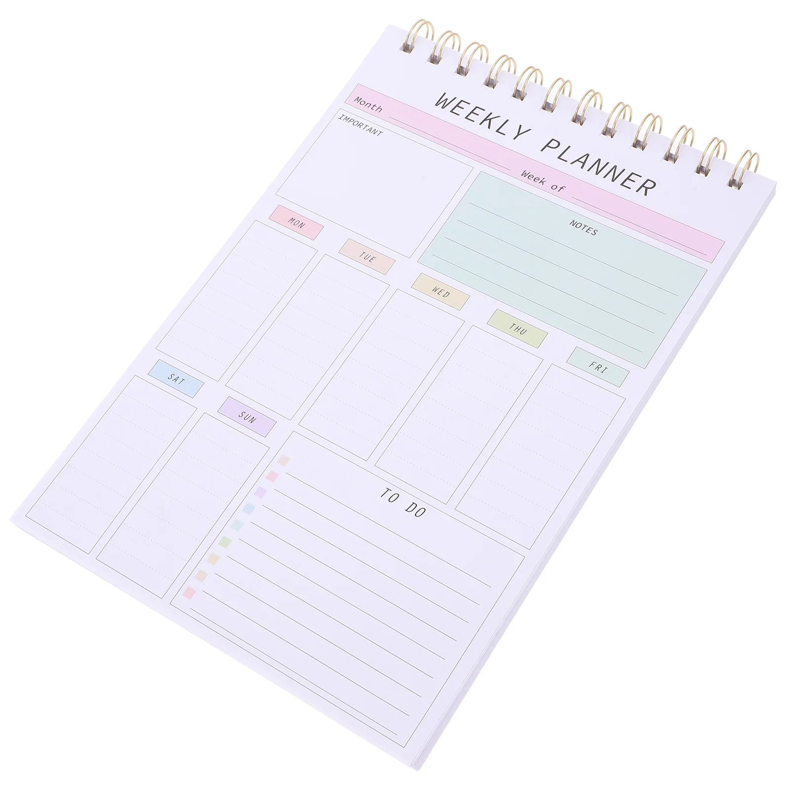 Weekly Planner Notebook A5 Spiral Coil Wirebound Undated Pages Smooth Writing Desk Journal Task Management Student Office Use