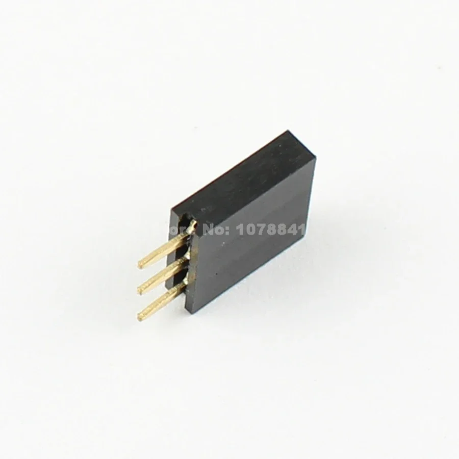 100pcs 2.54mm Pitch 3 Pin Female Single Row Straight Header Strip PH:8.5mm