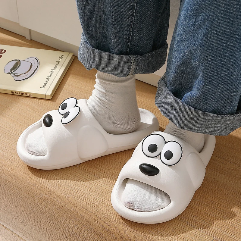 Woman Home Slipper Cloud Puppy Dog Cartoon Sandals Men Flip Flops Sandals Soft Sole Beach Outdoor Non Slip Shoes Female Male Eva