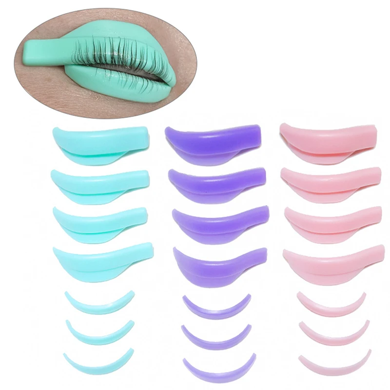 Silicone Lash Lift Pads para Cílios, Curling Aid Tool, Perm Spacer, 7 Pares