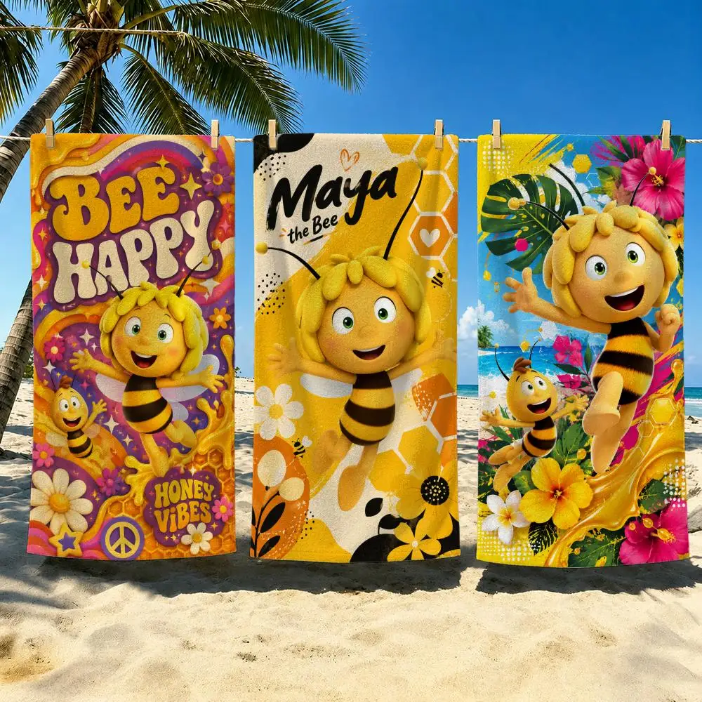 Animation M-Maya the Bee Towel Towel Soft Pool Gift For Travel Gym Shower Cool Camping Quick Dry Sports  Large Beach Towel