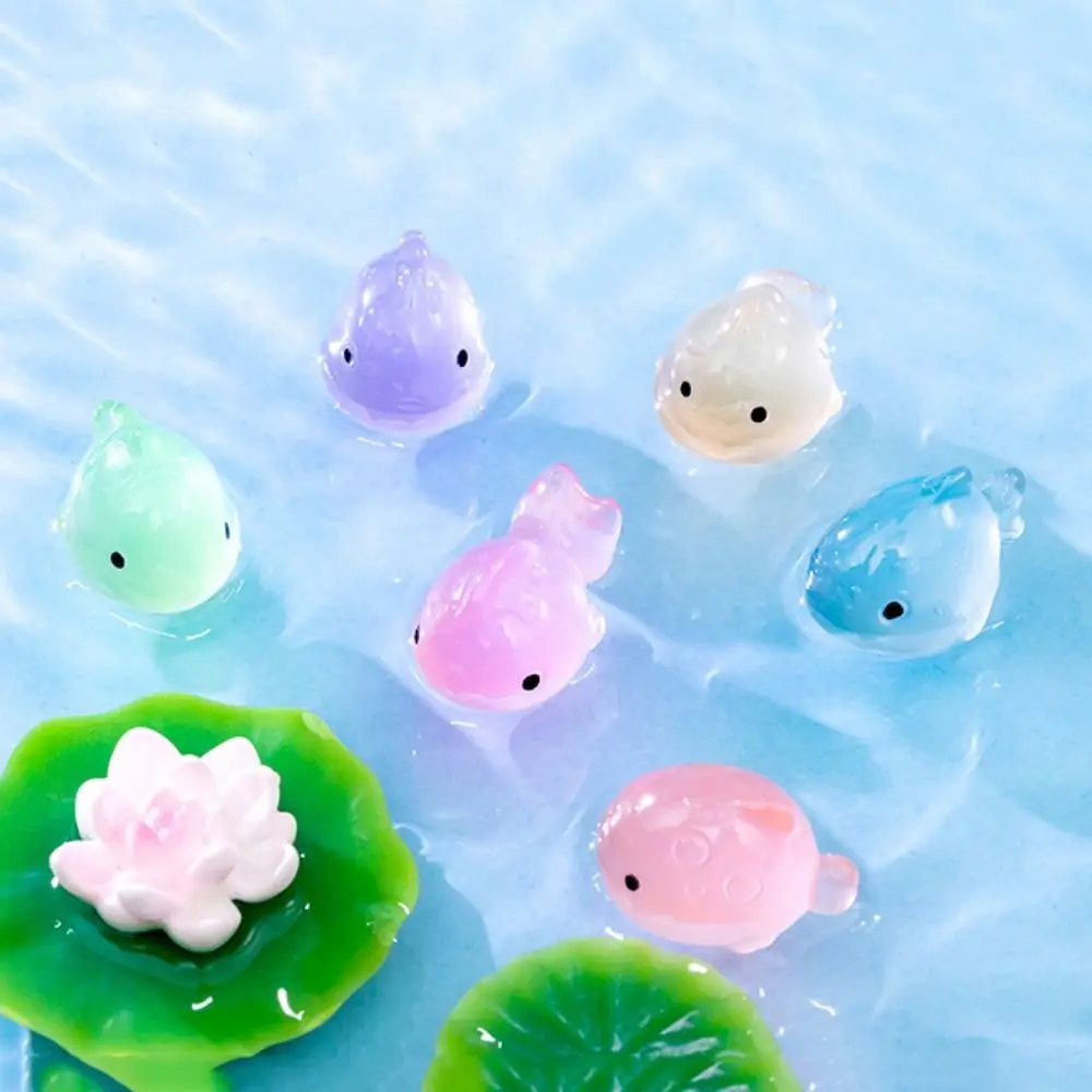 Cute Decorative Luminous Fat Fish Simulation Lifelike Fat Fish Landscaping Colorful Mini Fish Figures Home Desk