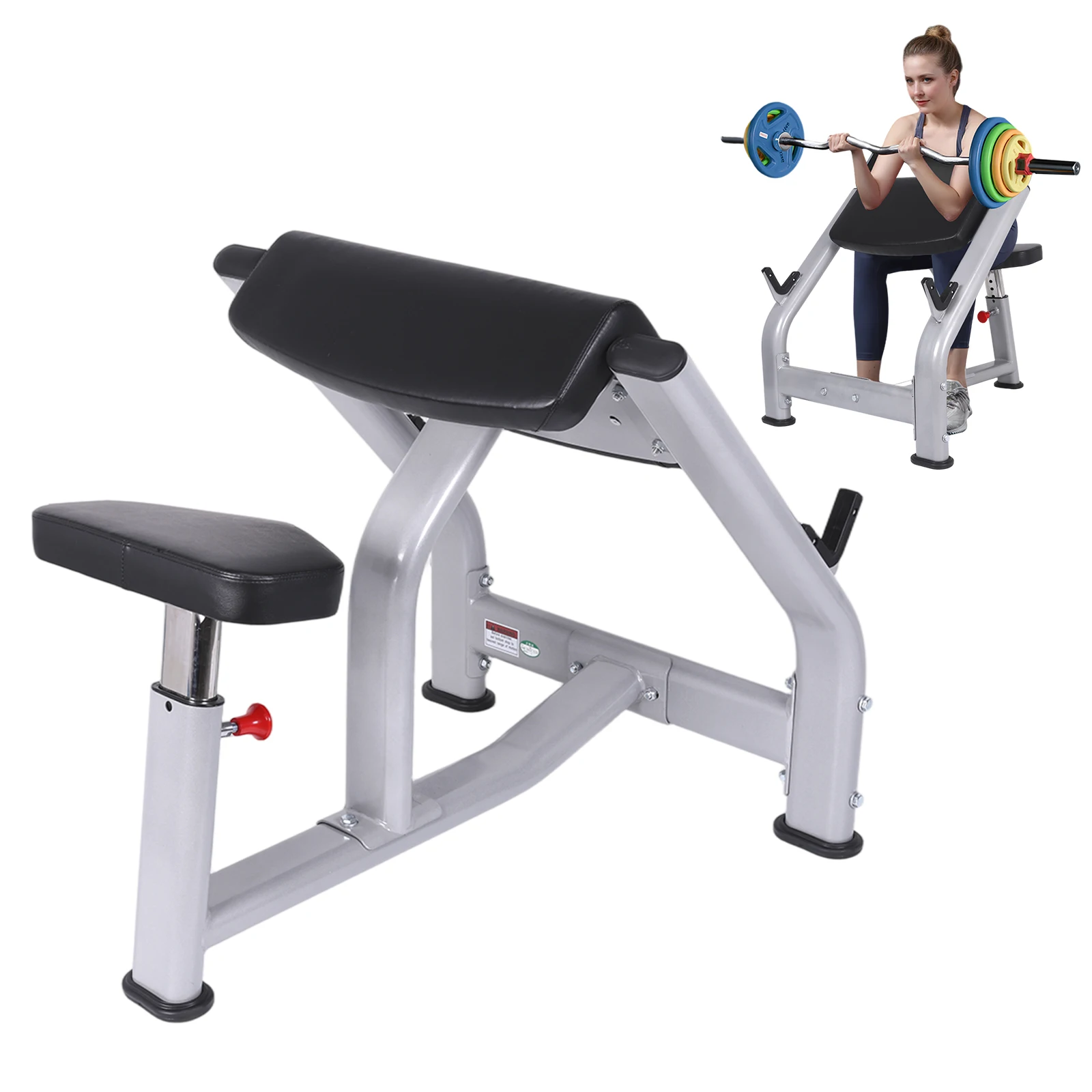 

Preacher Bicep Curl Bench Adjustable Bench Seat Seated Barbell and Dumbbell Biceps Station for Home Gym Strength Training
