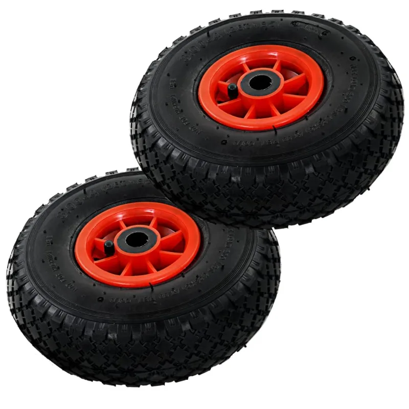 2er-Set Diableräder 3.00-4 (245x82) aus Gummi für Schubkarren und Handwagen