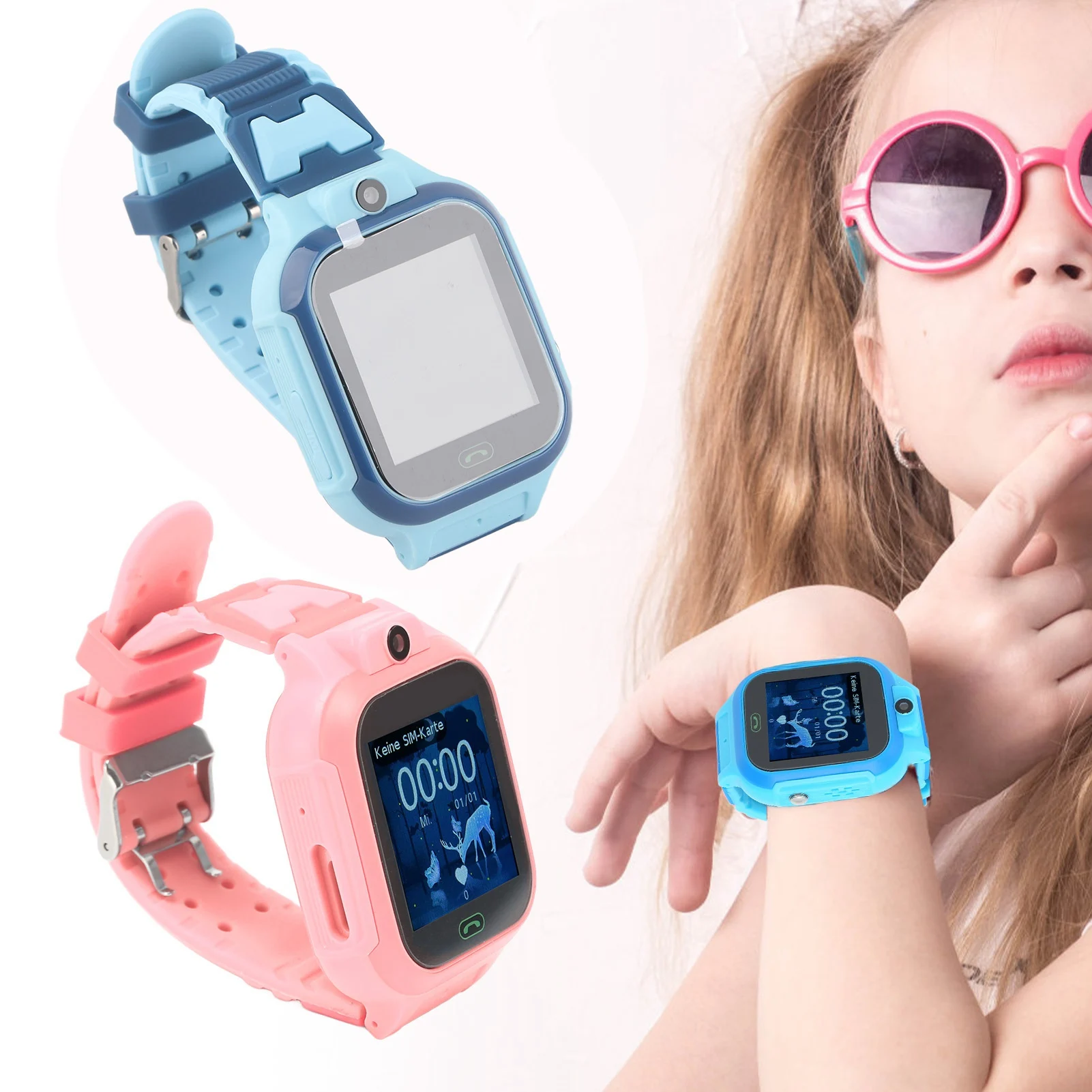 

Детские умные часы, секундомер для телефона, детские умные часы, SOS-будильник, IP67, водонепроницаемые, 2-сторонние, голосовые, видеозвонки, дистанционное отключение на каждый день