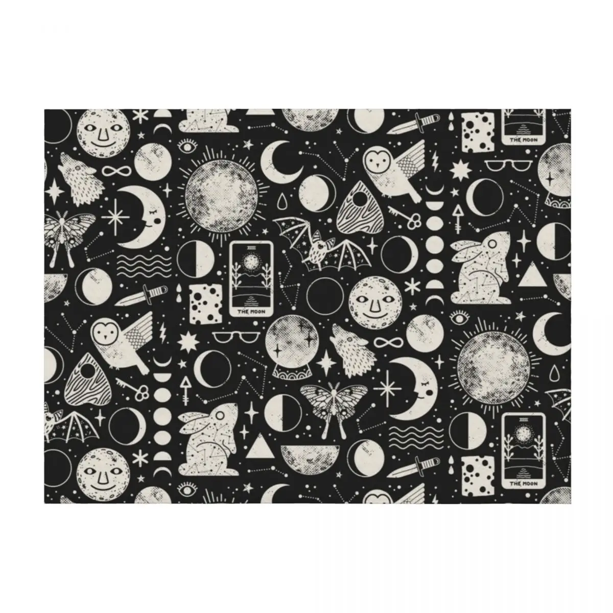 

Lunar Pattern: Eclipse Throw Blanket Bed Fashionable Decorative Beds Thermals For Travel Polar Blankets