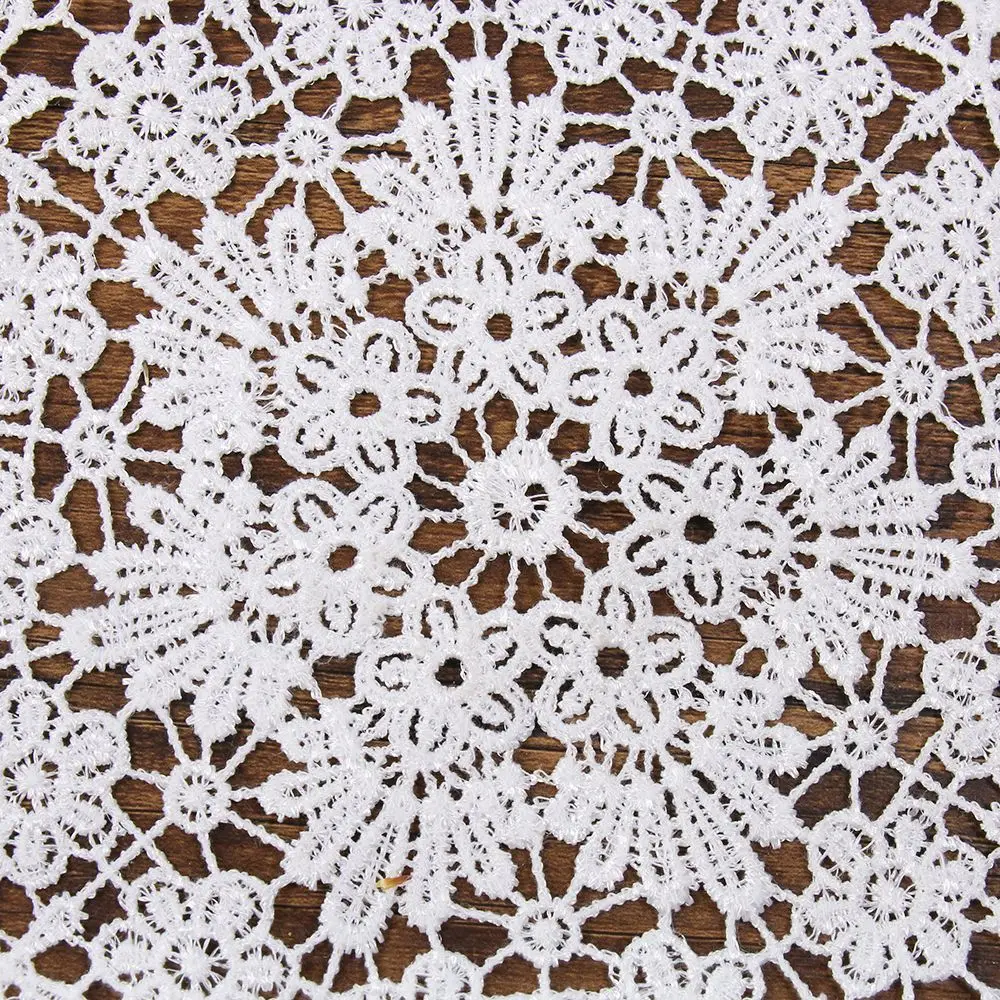 White Color Doily Round Shape Coasters Embroidery Table Cloth for Kitchen Table Cotton Napkin