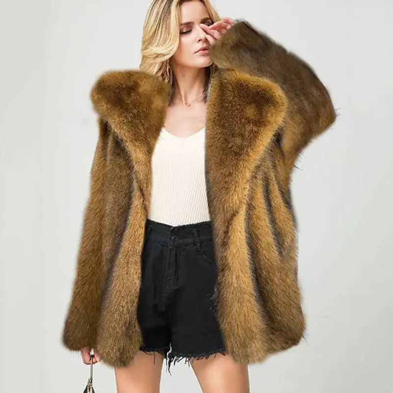 

& Faux Feminine Elegance Lapel 2025 New Winter Fashion Temperament Warm Women Fur Coat