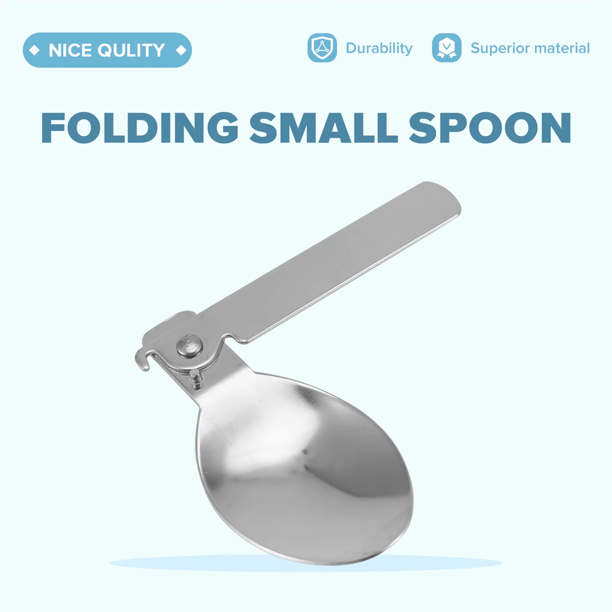 新しい折りたたみ小さなスプーン折りたたみ大さじポータブル食器屋外キャンプ食器ステンレス鋼ポータブル食器