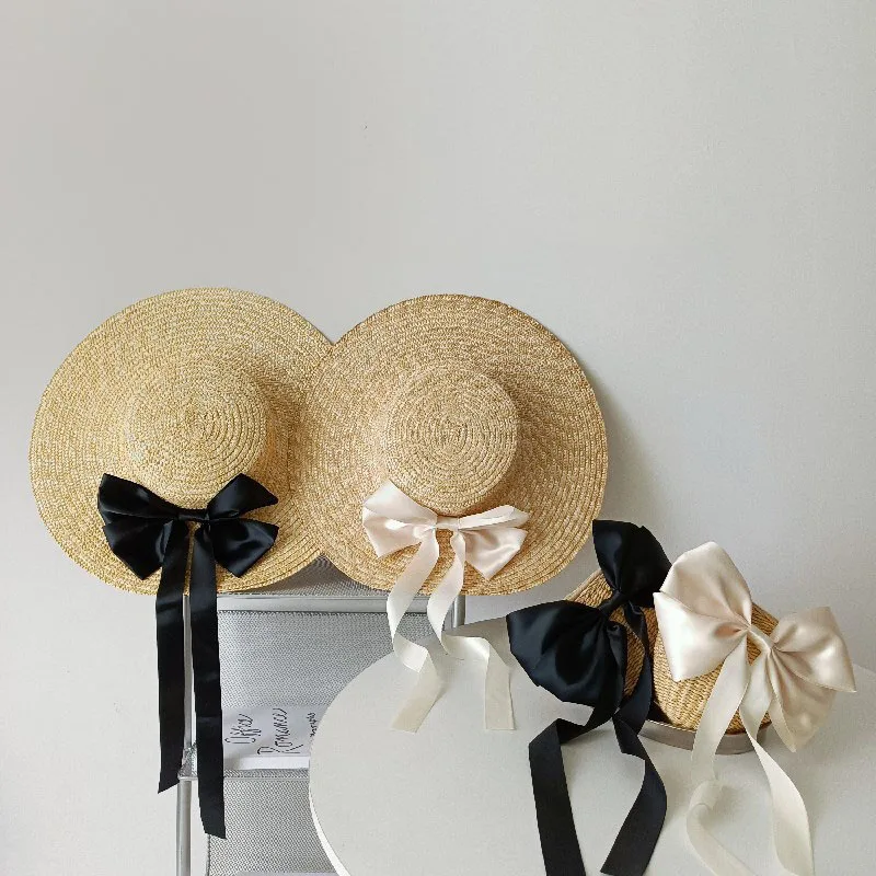 

Big Bow Wheat Baby Straw Hat With Bag Children Straw Hat Outdoor Princess Korea Style Holiday Kids Sun Hat Beach Cap