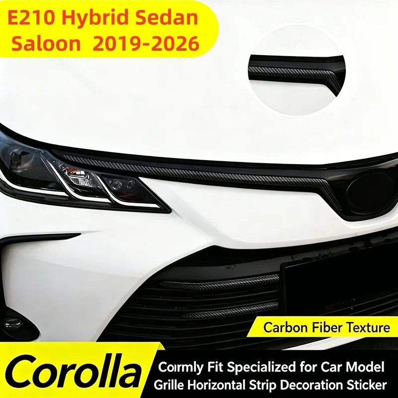 For Toyota Corolla Sedan Saloon‌ Hybrid 2019 -2026 Chrome Head Grille Fence Decoration strip Cover Trim Sticker Car