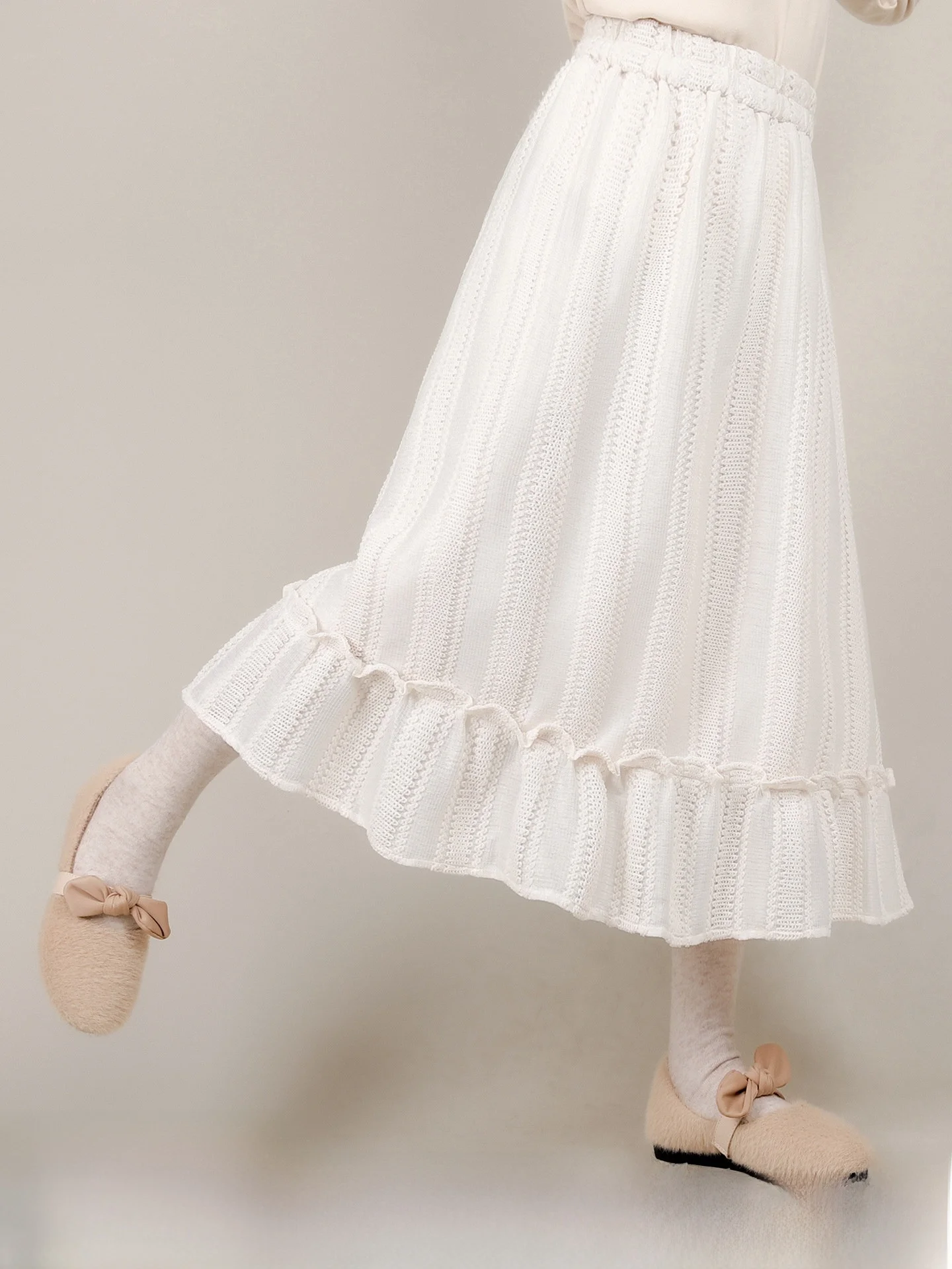 

Женская весенняя юбка А-силуэта с эластичным поясом, свободного кроя, длиной макси, персикового цвета, с высокой талией, из полиэстера, в нежном стиле