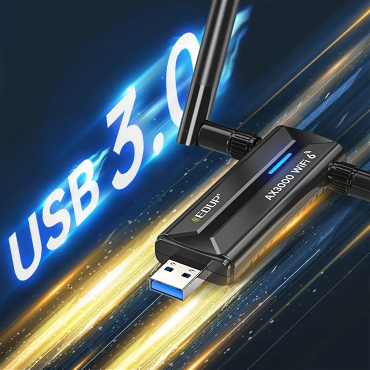 M85K  AX1672 WiFi 6E Adapter 3000Mbps High-Speed USB 3.0 Tri-Band 2.4G/5G/6G Wireless Network Card with Antenna