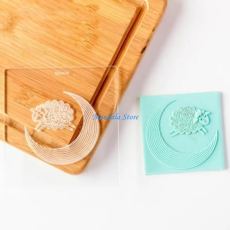 

U2JC Eid Mubarak Fondant Cookie Stamp Plastic Biscuit Mold Dessert Cake Baking Mould