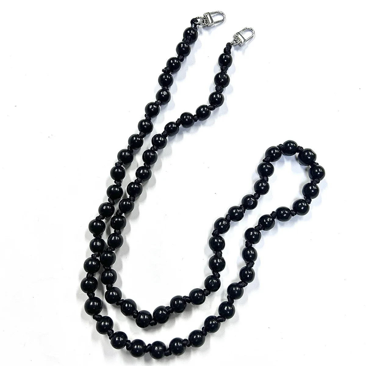 Phone Lanyard Long Crossbody Necklace Chain Hand-beaded Wooden Beads Strap Anti-lost Sling Universal Clip Bag for Phone Case